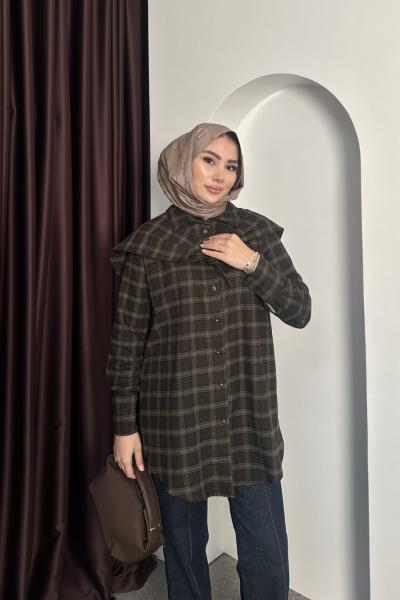 Ekose Gömlek Acı Kahve