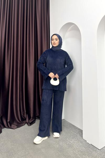 Angora Çizgili Takım Lacivert