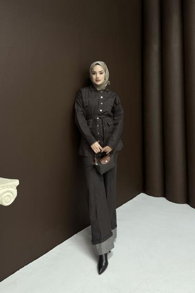 Bold Denim Takım Kahverengi