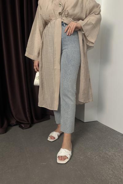 Işıltılı Taşlı Jean Açık Mavi