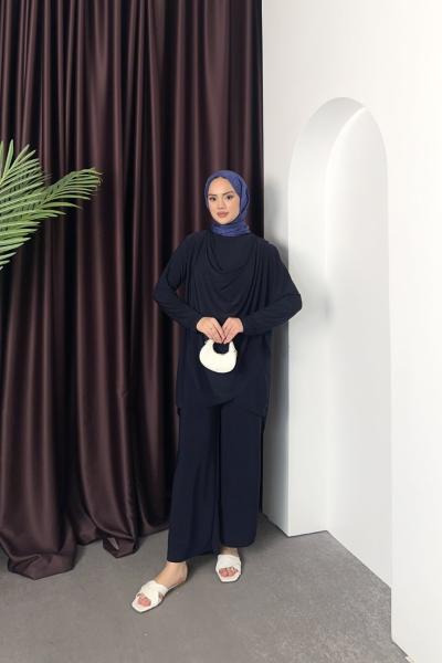 Drape Dökümlü Takım Lacivert