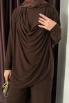 Drape Dökümlü Takım Kahverengi
