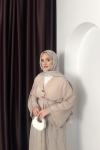 Düğme Detay Kimono Bej