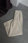 Krep Düz Kesim Pantolon  Krem