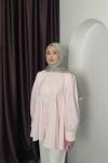 Pileli Kloş Gömlek Açık Pembe