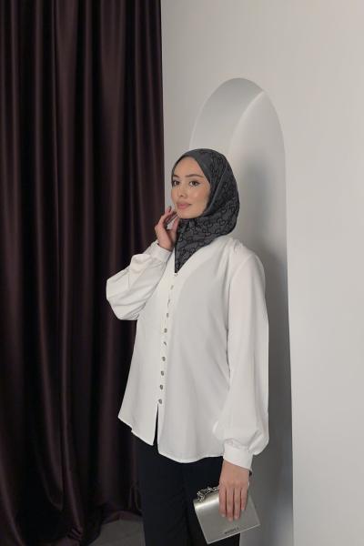 V Yaka Soft Gömlek Beyaz