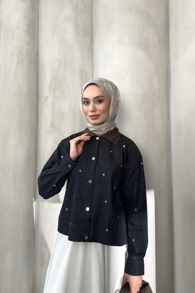 Zımba Detay Kot Ceket Kot