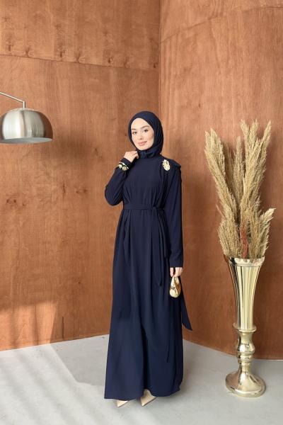 Sandy Tokalı Elbise Lacivert