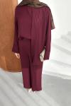 Şal Yaka Takım Bordo