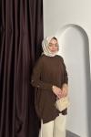 KOLU GOLD DETAY TRİKO Kahverengi