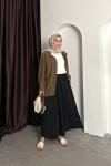 KREP PANTOLON ETEK Siyah