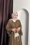 TAŞLI ETEKLİ TAKIM Kahverengi